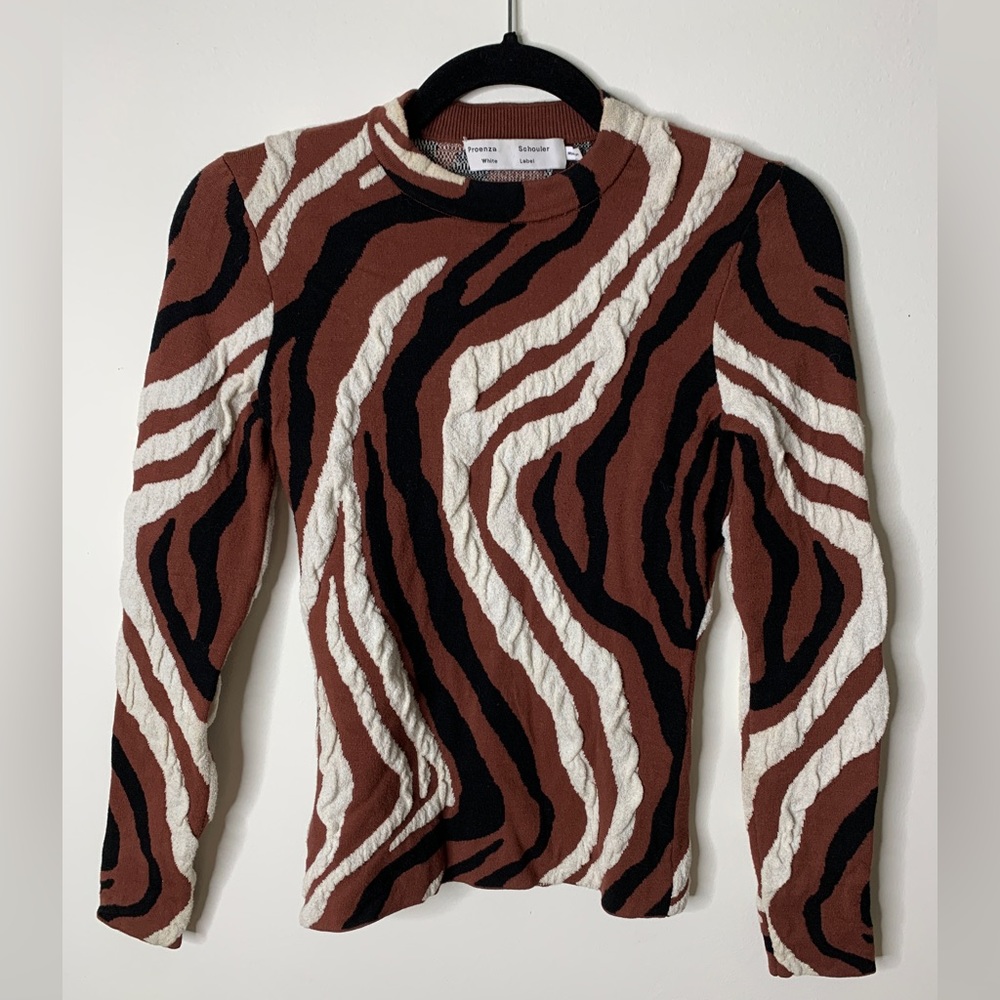 NWT Proenza Schouler White Label Textured Animal Print Sweatshirt